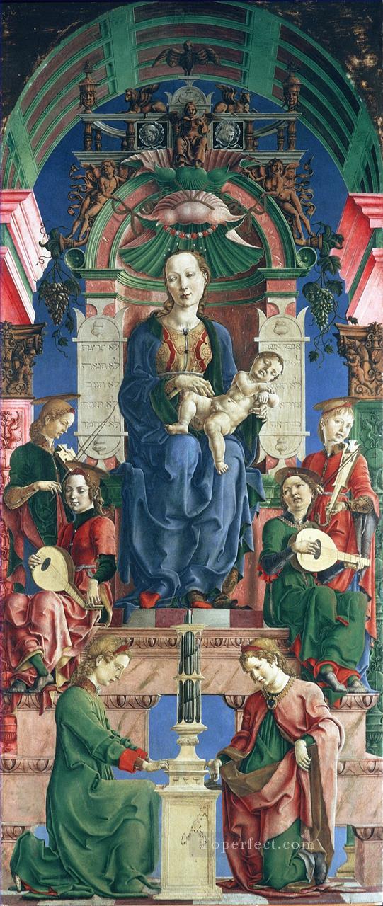 Lippi Filippino The virgin and child enthroned Cosme Tura Oil Paintings